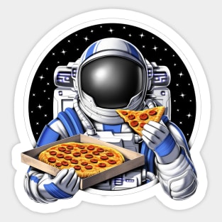 Space Astronaut Eating Pizza Sticker